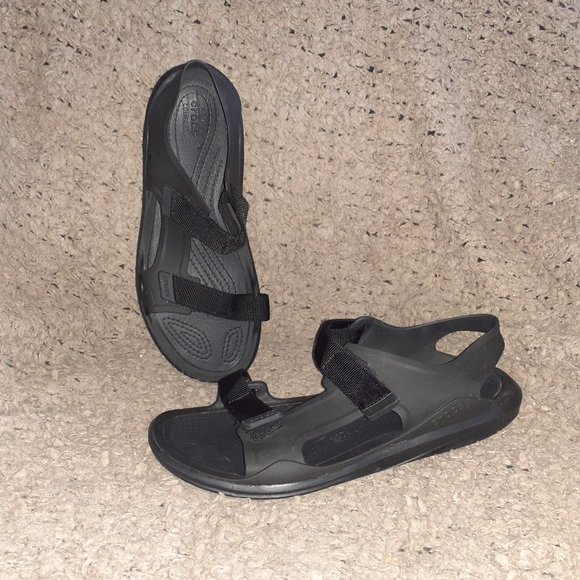 CROCS-Swiftwater Expedition Black Sandals 206526-Men's Size 11-Near Mint - Picture 1 of 7